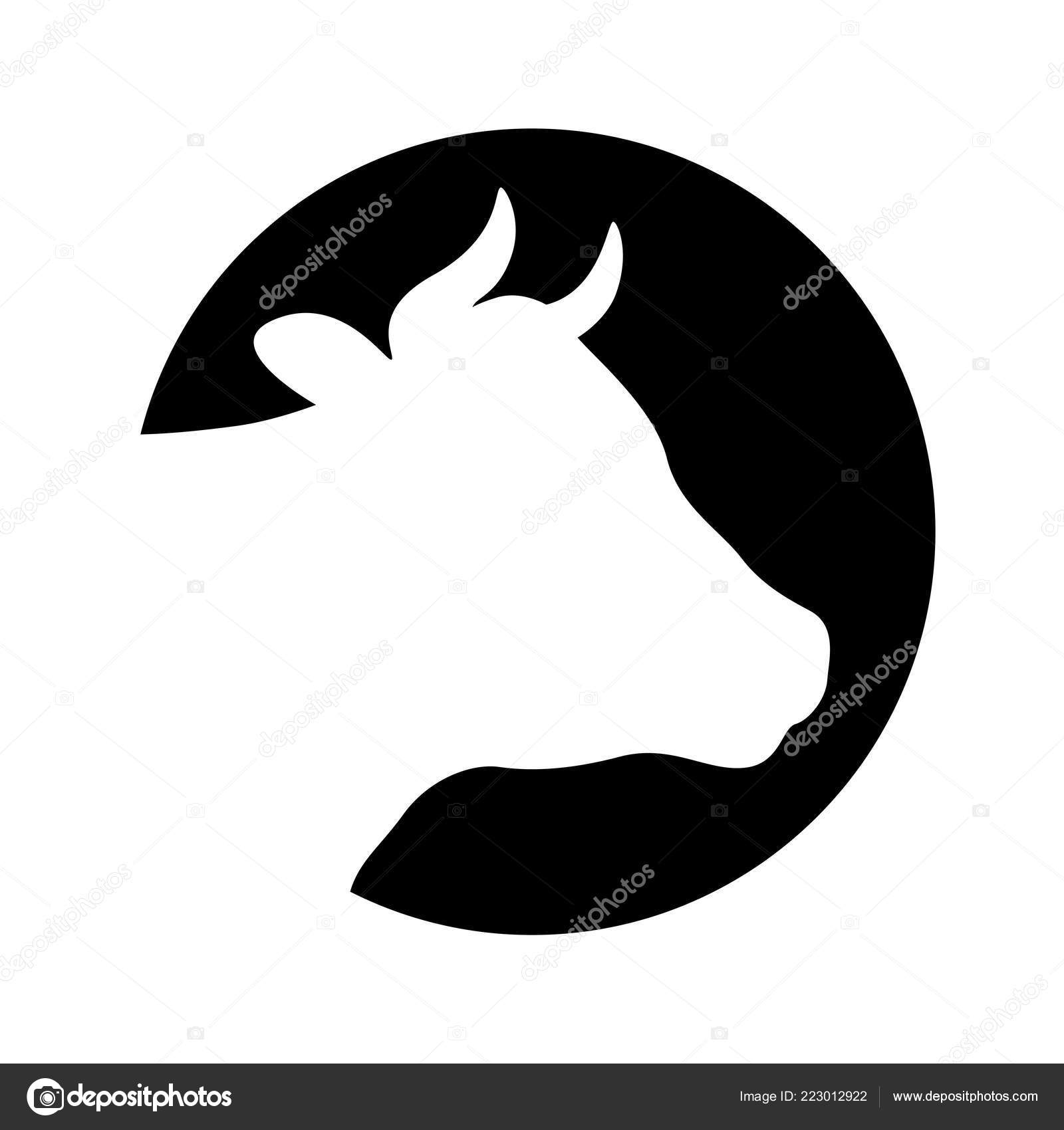 Sign Head Cow Icon Cow Isolated Silhouette Head Cow Circle Stock Vector by  ©Archivector 223012922, image size:1600x1700