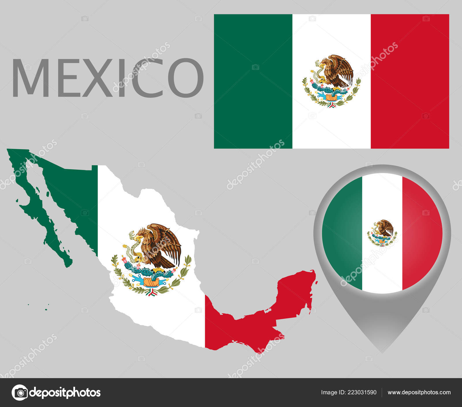 メキシコ 国旗 イラスト