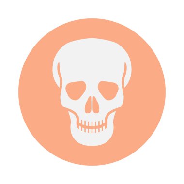 İşareti kafatası. Beyaz arka plan üzerinde izole gül daire içinde kutsal kişilerin resmi kafatası. Infographic vektör çizim 