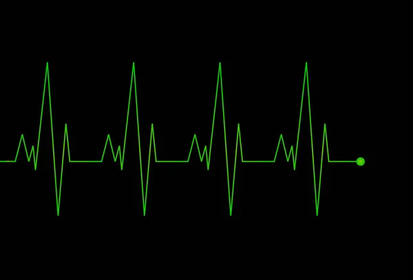 Système Surveillance Cardiovasculaire Isolé Sur Fond Noir Pouls Cardiaque Signal — Image vectorielle