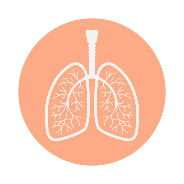 Signo Pulmones Humanos Pulmones Iconos Círculo Rosa Aislados Sobre Fondo — Archivo Imágenes Vectoriales