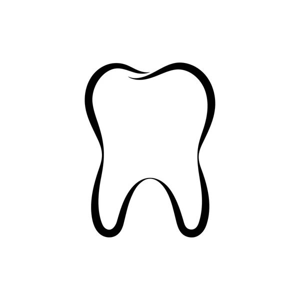 Значок Контура Зуба Символический Зуб Изолирован Белом Фоне Логотип Дантиста — стоковый вектор