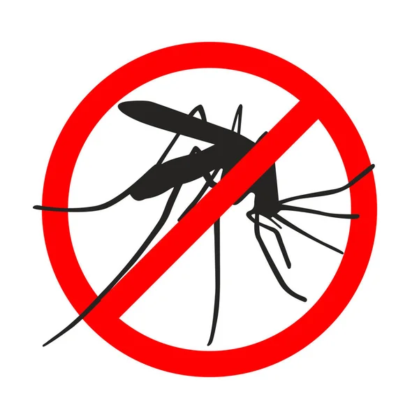 Señal Advertencia Mosquitos Señal Prohibida Símbolo Para Saneamiento Informativo Institucional — Vector de stock