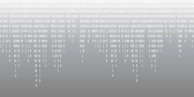 İkili kod arka planı. İkili kod arkaplanı yayınlanıyor. Dijital teknoloji duvar kağıdı. Siber veriler, şifre çözme ve şifreleme. Hacker geçmişi. Vektör illüstrasyonu