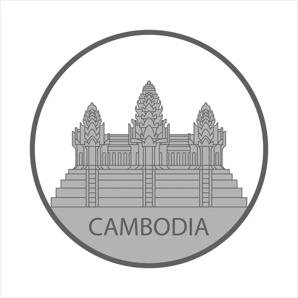 Symbol Oder Zeichen Kambodschas Isoliert Auf Weißem Hintergrund Vektorillustration — Stockvektor