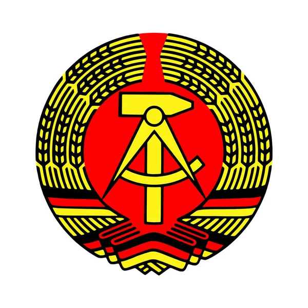 Escudo Armas Alemania Del Este Símbolo Aislado Sobre Fondo Blanco — Archivo Imágenes Vectoriales