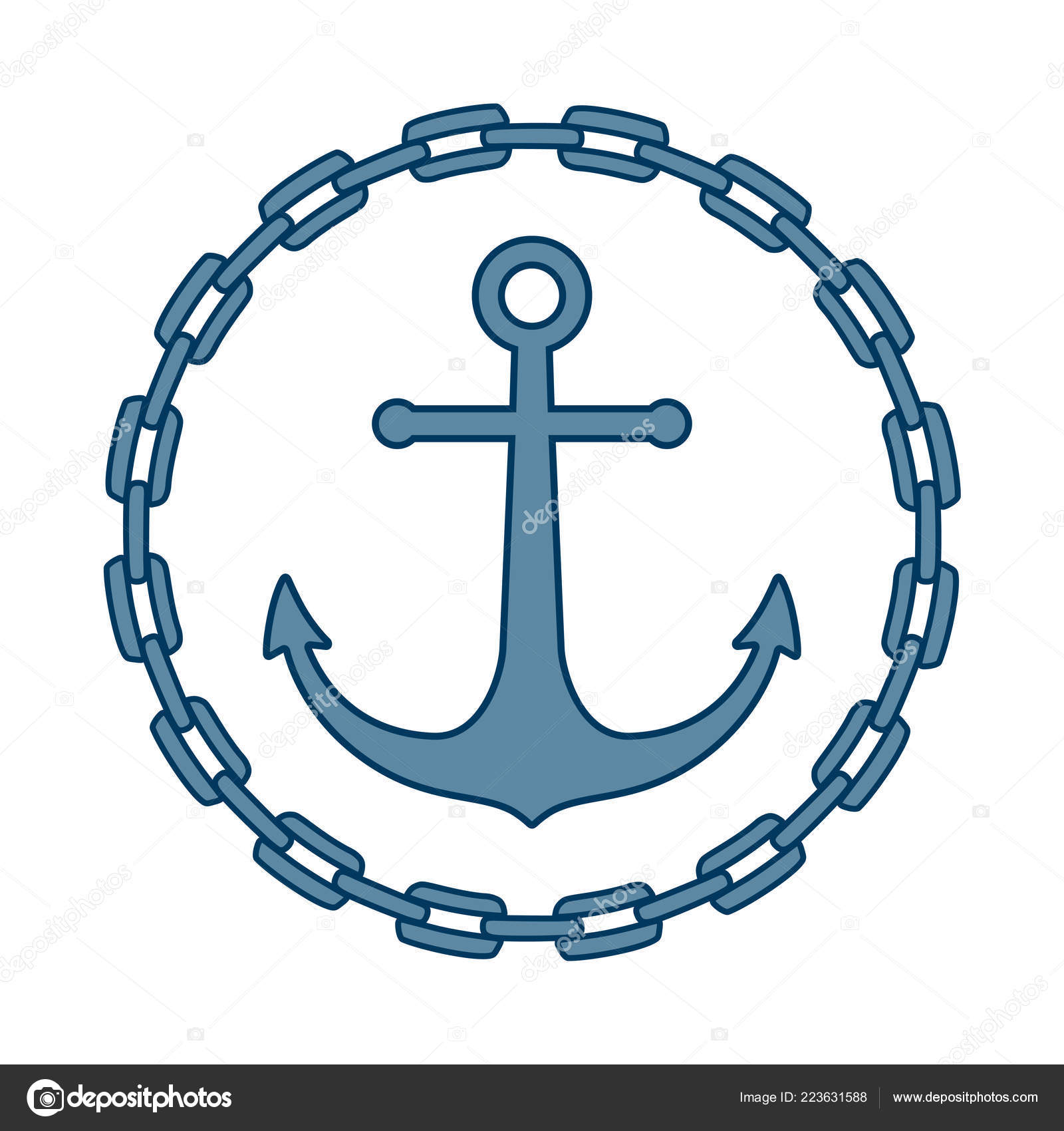 Illustration vectorielle d'une icône d'ancre marine — Image vectorielle