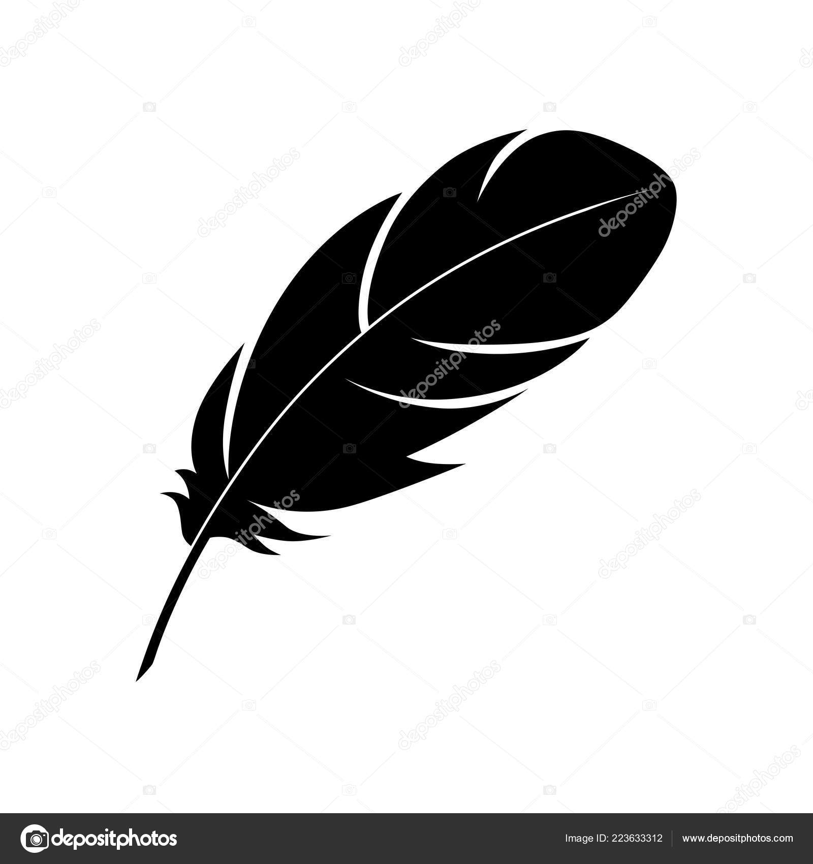Feather Set Icon Logo Isolated On White Background Stock