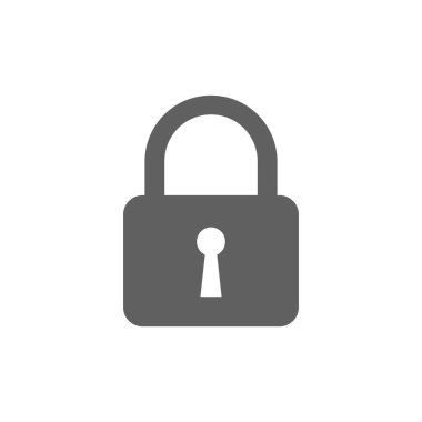 Kapalı kilit simgesi. Simge veya işareti güvenlik. Düz vektör çizim