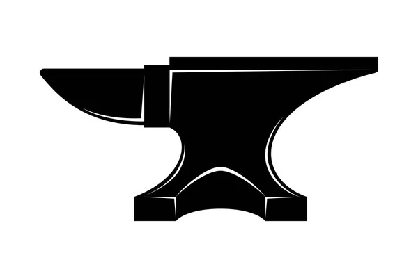 鍛冶屋の金床でアイコン 鍛冶屋のロゴのシンボルです 記号は アンビルをシルエットします 重工業 ベクトル図 — ストックベクタ