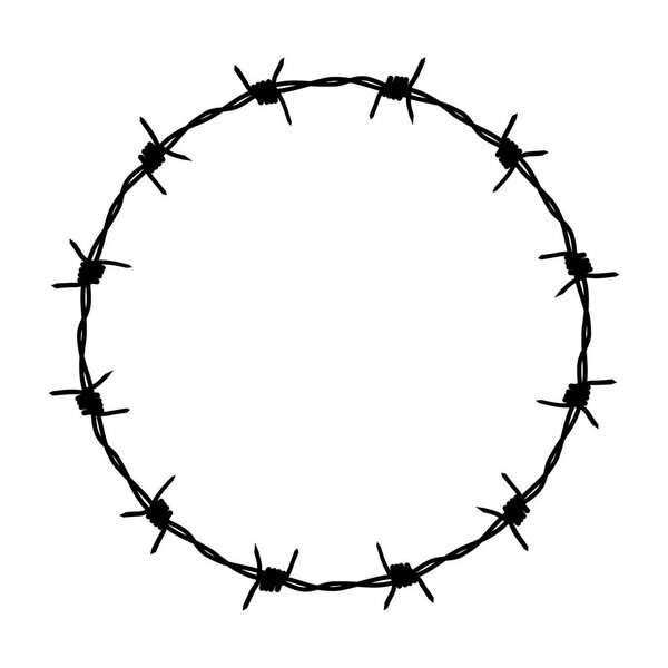 Колючая проволока. Знак несвободы. Колючая проволока. Вектор
