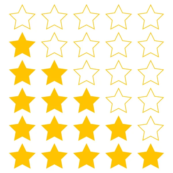 Stars Set Ratings Customer Product Service Ratings Icons Reviews Customer — Stock Vector