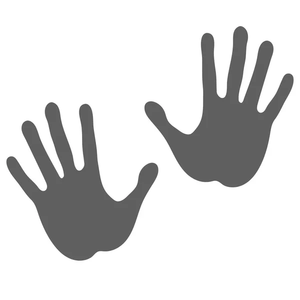 Mains Isolées Icône Grise Sur Fond Blanc Symbole Mains Humaines — Image vectorielle