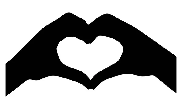心手剪影 黑色符号或在白色背景上隔离的符号 向量例证 — 图库矢量图片