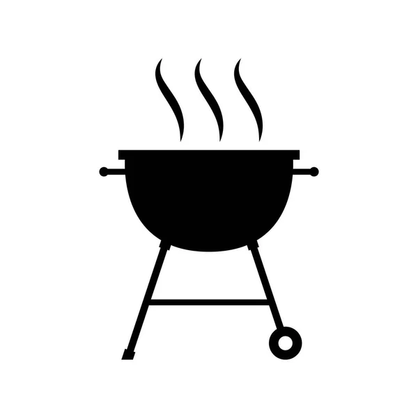 Elementos Barbacoa Icono Parrilla Barbacoa Cartel Negro Aislado Con Parrilla — Vector de stock