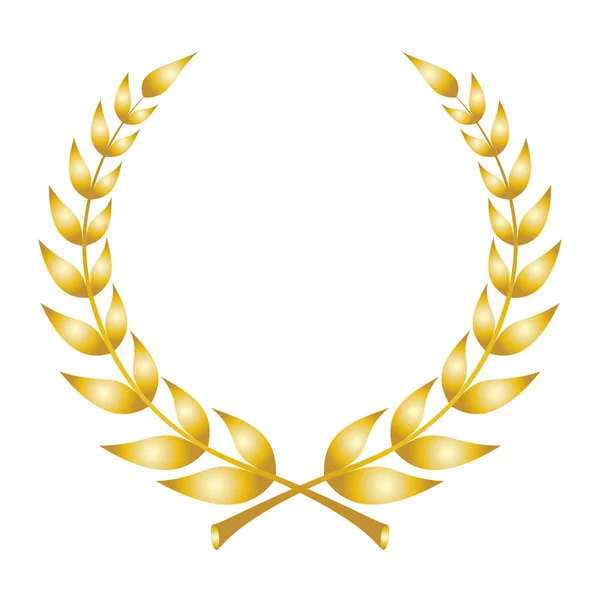 Laurel Wreath Icon Emblem Made Laurel Branches Golden Laurel Leaves — Stock Vector