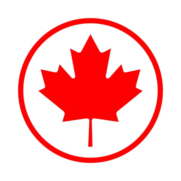 Значок Кленового Листа Круге Векторная Иллюстрация Кленового Листа Символом Канады — стоковый вектор