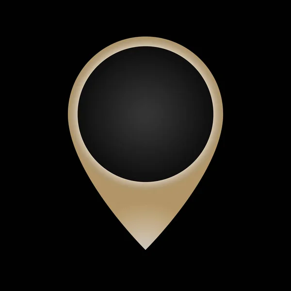 Icono Mapa Abstracto Dorado Sobre Fondo Negro Diseño Icono Punto — Vector de stock