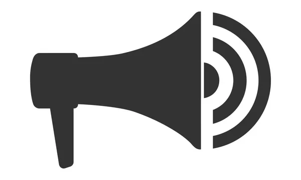 メガホン アイコン 白い背景の分離された黒い印メガホン フラットの記号です ベクトル図 — ストックベクタ