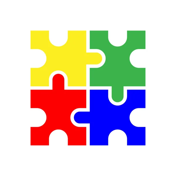 Puzzle Icônes Panneau Plat Coloré Symbole Isolé Sur Fond Blanc — Image vectorielle