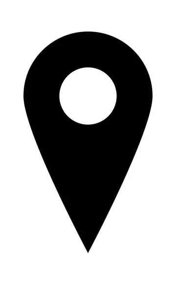 Icono Puntero Mapa Firme Navegación Mapa Símbolo Negro Aislado Sobre — Vector de stock