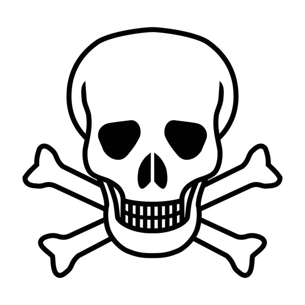 Crâne Mortel Symbole Isolés Sur Fond Blanc Illustration Vectorielle Signe — Image vectorielle