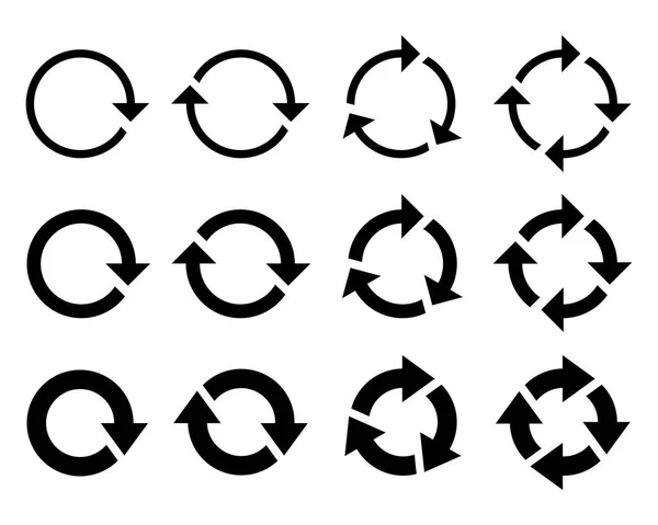 Cercle Icône Flèche Actualiser Recharger Icône Flèche Flèches Vectorielles Rotation — Image vectorielle