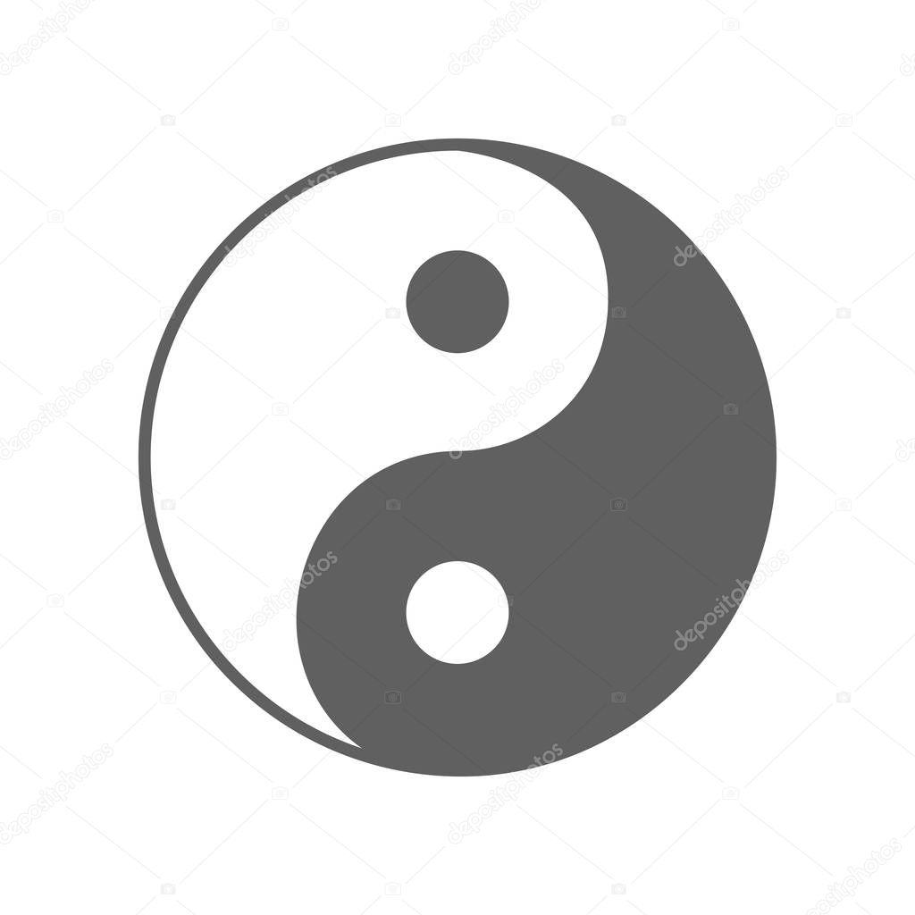 Icon Yin yang. Abstract sign isolated on white background. Vector illustration