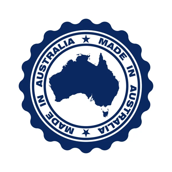 Briefmarke Mit Dem Text Made Australia Siegel Mit Landkarte Von — Stockvektor