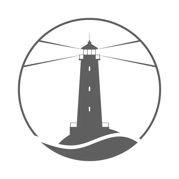 Symbole Phare Conception Logo Signer Phare Isolé Sur Fond Blanc — Image vectorielle