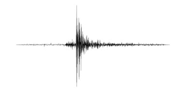 Deprem seismogram. Sismik aktivite kaydı. Vektör çizim.