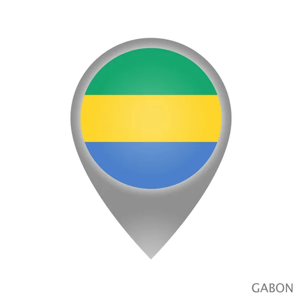 Mappa Puntatore Con Bandiera Del Gabon Icona Puntatore Colorato Mappa — Vettoriale Stock
