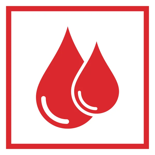 Icône Donneur Symbole Gouttes Sang Rouge Dans Cadre Illustration Vectorielle — Image vectorielle