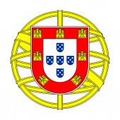 Középső címer Portugália. Elszigetelt szimbólum fehér háttérrel. Jel vektor illusztráció