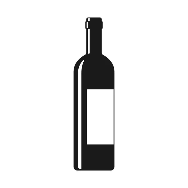 Icône Bouteille Vin Panneau Isolé Sur Fond Blanc Illustration Vectorielle — Image vectorielle