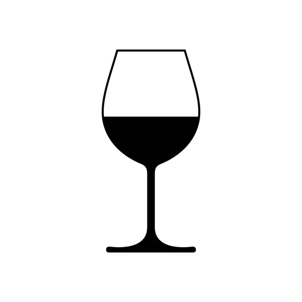 Weinglas Symbol Mit Wein Isolierte Zeichen Glas Wein Auf Weißem — Stockvektor