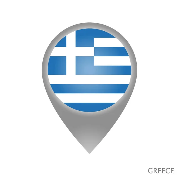Mapy Wskaźnik Flagą Grecji Kolorowy Wskaźnik Ikona Mapy Ilustracja Wektorowa — Wektor stockowy