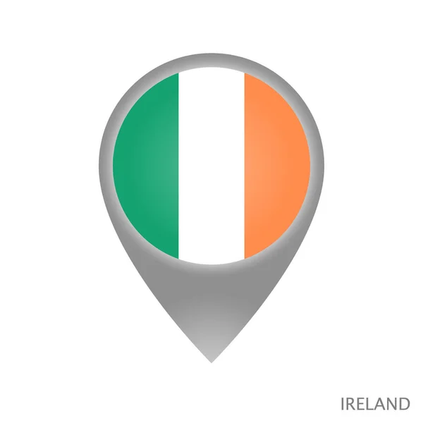 Kartpekaren Med Irländsk Flagg Färgglada Pekarikon För Karta Vektorillustration — Stock vektor