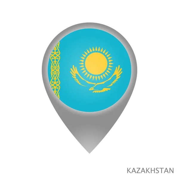 Mappa Puntatore Con Bandiera Del Kazakistan Icona Puntatore Colorato Mappa — Vettoriale Stock