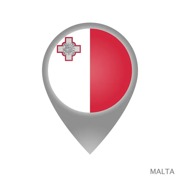 Kartpekaren Med Flagga Malta Färgglada Pekarikon För Karta Vektorillustration — Stock vektor
