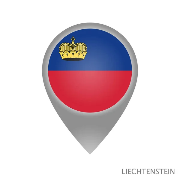 Puntero Mapa Con Bandera Liechtenstein Icono Puntero Colorido Para Mapa — Vector de stock