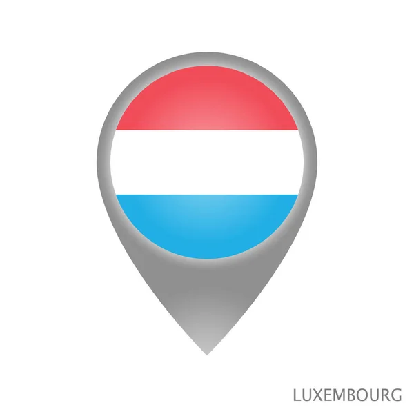 Kartpekaren Med Flagga Luxemburg Färgglada Pekarikon För Karta Vektorillustration — Stock vektor