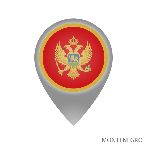 Puntero Mapa Con Bandera Montenegro Icono Puntero Colorido Para Mapa — Vector de stock