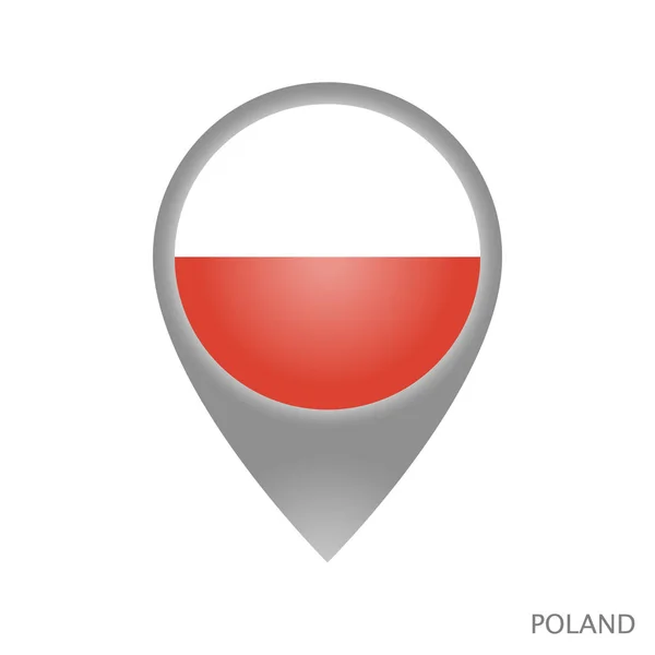Puntero Mapa Con Bandera Polonia Icono Puntero Colorido Para Mapa — Vector de stock