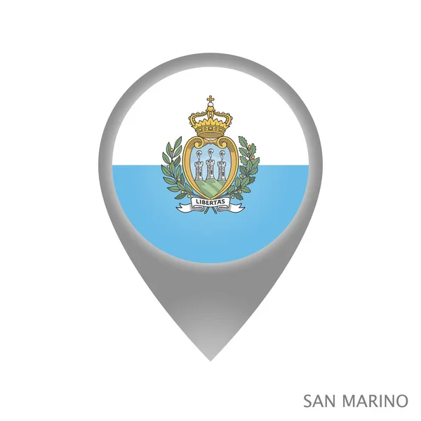 San Marino Bayrağı Ile Harita Işaretçi Harita Için Renkli Işaretçi — Stok Vektör