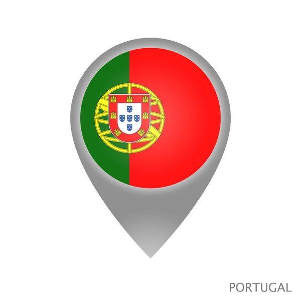 Puntero Mapa Con Bandera Portugal Icono Puntero Colorido Para Mapa — Vector de stock