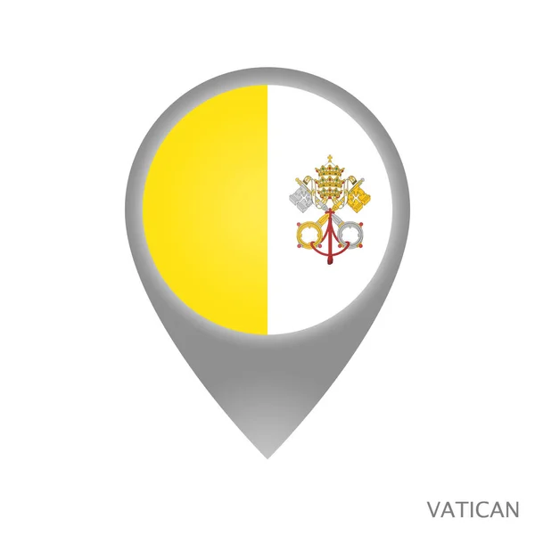 Puntero Mapa Con Bandera Del Vaticano Icono Puntero Colorido Para — Vector de stock