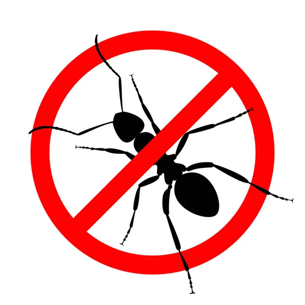 Warning Sign Ants Prohibited Sign Symbol Informational Institutional Sanitation Related — Stock Vector