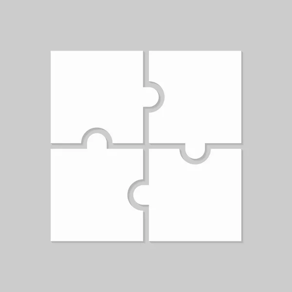 Cuatro Piezas Rompecabezas Blanco Puzzle Para Web Diseño Información Presentación — Vector de stock
