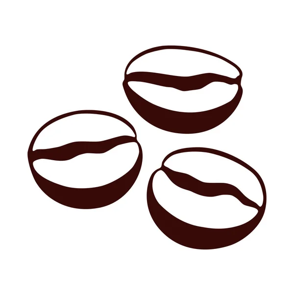 Los Granos Café Símbolos Signos Aislados Sobre Fondo Blanco Ilustración — Vector de stock
